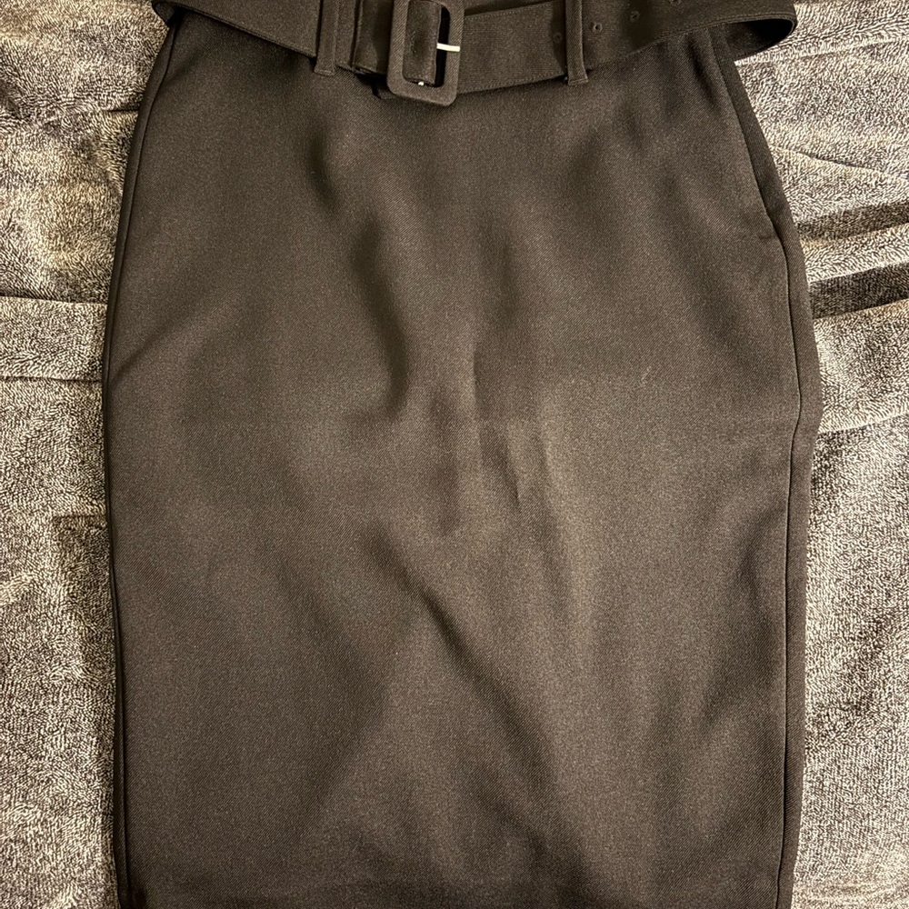 Express Classic Black Pencil Skirt with Belt